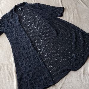 Black crocheted cardigan